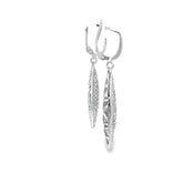14k White Gold 1.00ct G SI2 Round Pave Diamond Drop Earrings